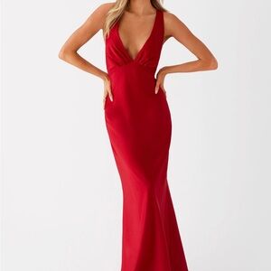 Pepper Mayo Elegant Red Evening Gown